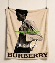 Burberry Vintage Leather Bag Portrait Flannel Sofa Throw Blanket B015